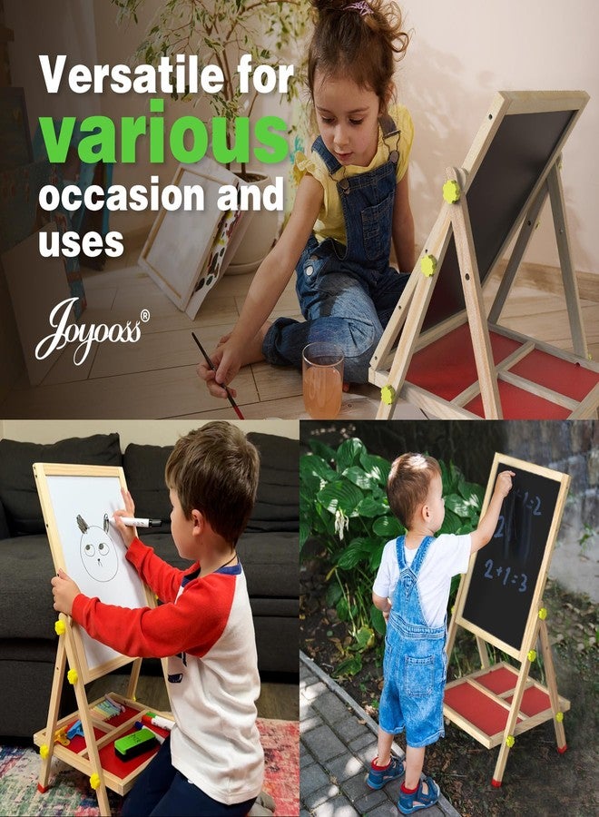 JOYOOSS Easel for Kids Chalkboard,Wooden Blackboard for Kid Toddlers Easel Adjustable Magnetic White Board Chalkboard for Kids Dry Erase Art Easels for Toddler Drawing Board for Kid Ages 4-8 8-12 Red - Image 4